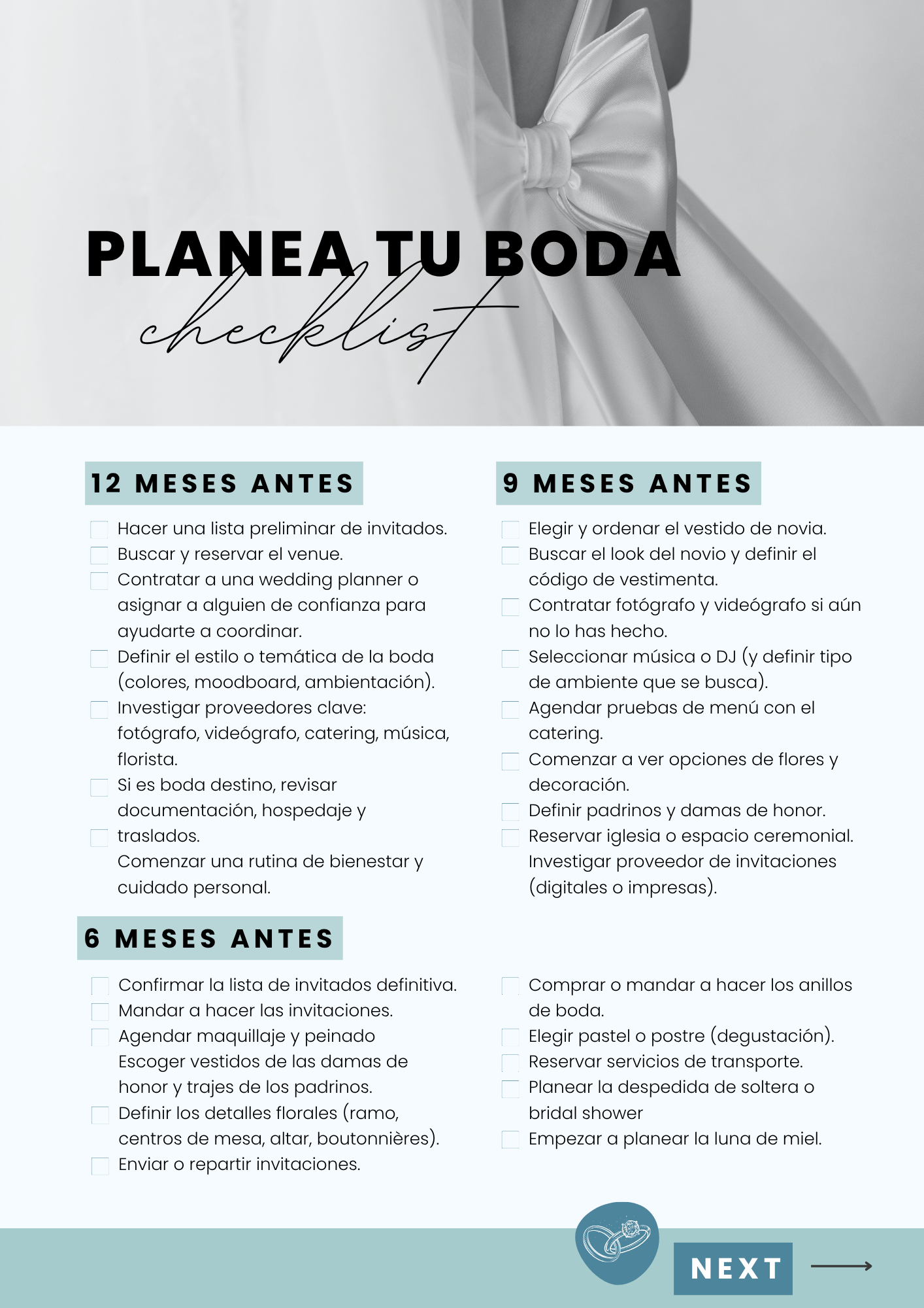 checklist planea tu boda